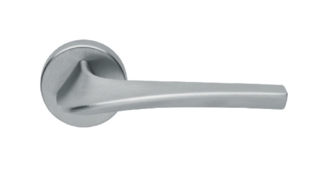 Terra Italian Modern Interior Door Handle, Satin Chrome